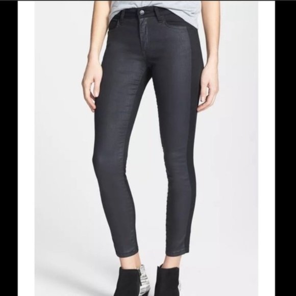 Joe's Jeans Denim - Joe's Jeans Black Coated Skinny Ankle Jeans 27